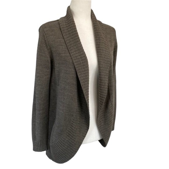 FOREVER 21 Open Front Shawl Ribbed Knit Cardigan High Low Long Sleeve Warm Cozy - Picture 1 of 11